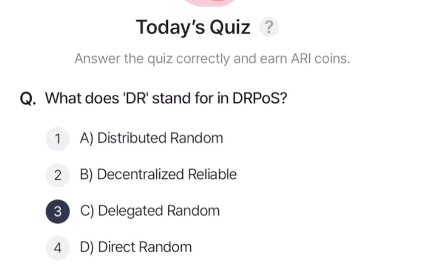 ARI Wallet Daily Quiz Answer 19 April 2025 (AriChain)